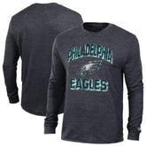 Philadelphia Eagles Champion Ultimate Tri-Blend Long Sleeve T-Shirt - Heather Black T-shirts