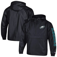 Philadelphia Eagles Champion Packable Windbreaker Half-Zip Jacket - Black Jackets