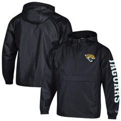 Jacksonville Jaguars Champion Packable Windbreaker Half-Zip Jacket - Black Jackets
