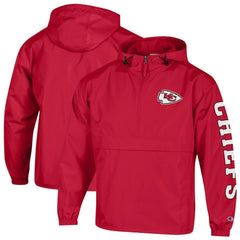 Kansas City Chiefs Champion Packable Windbreaker Half-Zip Jacket - Red Jackets