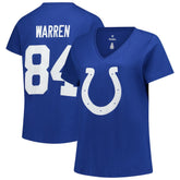 Tyler Warren Indianapolis Colts Women's Plus Size Name & Number V-Neck T-Shirt - Royal T-shirts
