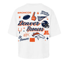 Denver Broncos '47 Women's Collage Script Reed City T-Shirt - White T-shirts