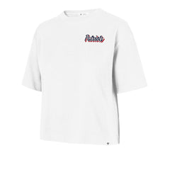 New England Patriots '47 Women's Collage Script Reed City T-Shirt - White T-shirts