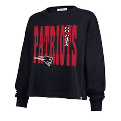 New England Patriots '47 Women's Stacked Sydney Long Sleeve T-Shirt - Navy T-shirts