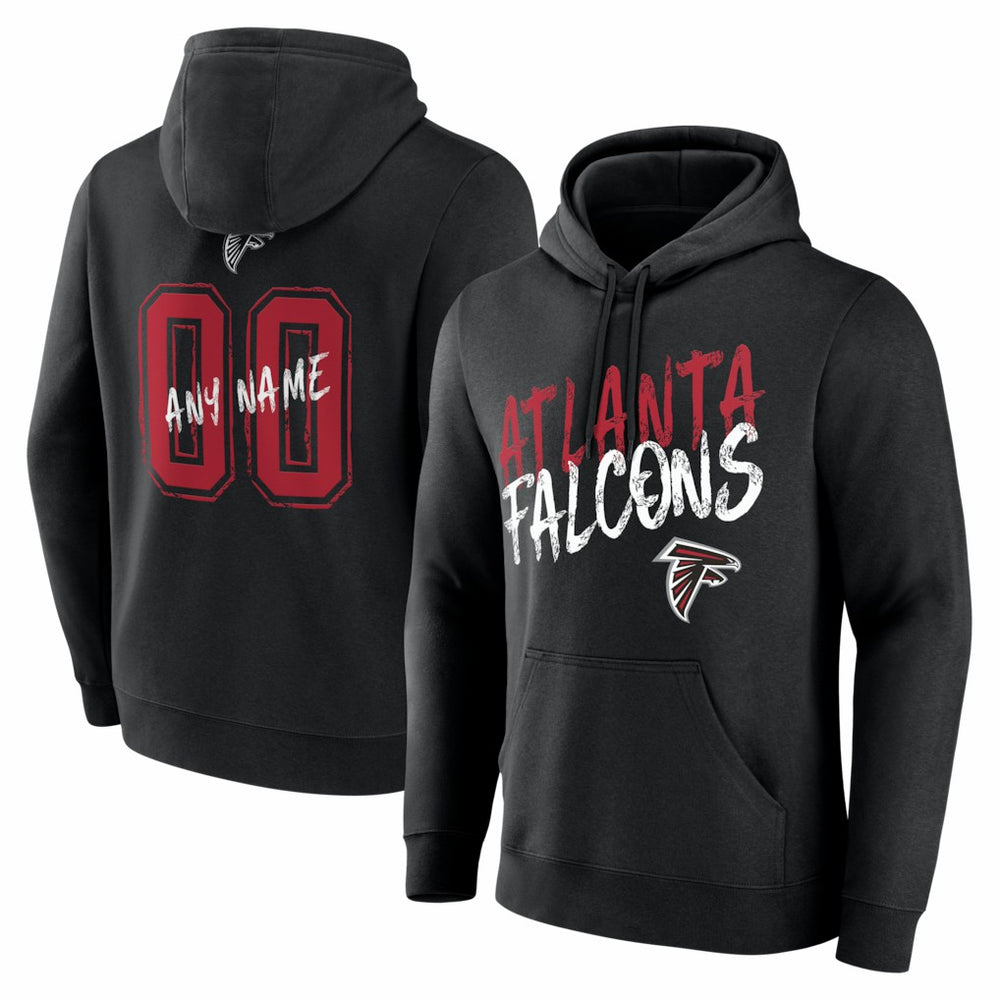 Atlanta Falcons Hustle Personalized Name & Number Hoodie - Black Hoodies