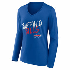 Buffalo Bills Women's Hustle Personalized Name & Number Long Sleeve V-Neck T-Shirt - Royal T-shirts
