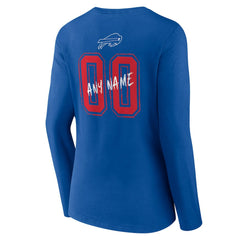 Buffalo Bills Women's Hustle Personalized Name & Number Long Sleeve V-Neck T-Shirt - Royal T-shirts