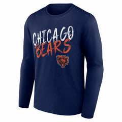Chicago Bears Hustle Personalized Name & Number Long Sleeve T-Shirt - Navy T-shirts