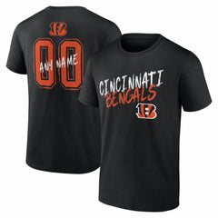 Cincinnati Bengals Hustle Personalized Name & Number T-Shirt - Black T-shirts
