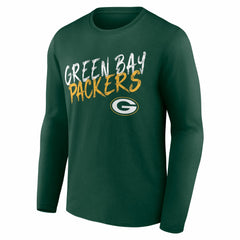 Green Bay Packers Hustle Personalized Name & Number Long Sleeve T-Shirt - Green T-shirts