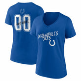 Indianapolis Colts Women's Hustle Personalized Name & Number V-Neck T-Shirt - Royal T-shirts