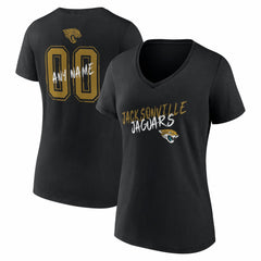 Jacksonville Jaguars Women's Hustle Personalized Name & Number V-Neck T-Shirt - Black T-shirts