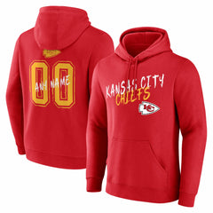 Kansas City Chiefs Hustle Personalized Name & Number Hoodie - Red Hoodies