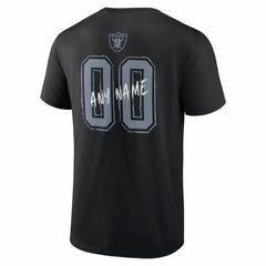 Las Vegas Raiders Hustle Personalized Name & Number T-Shirt - Black T-shirts