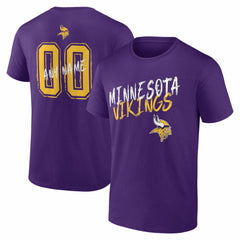 Minnesota Vikings Hustle Personalized Name & Number T-Shirt - Purple T-shirts