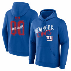 New York Giants Hustle Personalized Name & Number Hoodie - Royal Hoodies