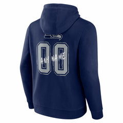Seattle Seahawks Hustle Personalized Name & Number Hoodie - College Navy Hoodies