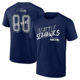 Seattle Seahawks Hustle Personalized Name & Number T-Shirt - College Navy T-shirts