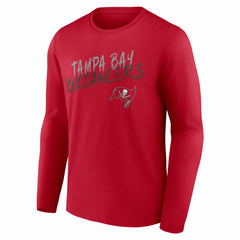 Tampa Bay Buccaneers Hustle Personalized Name & Number Long Sleeve T-Shirt - Red T-shirts