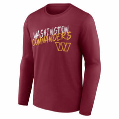 Washington Commanders Hustle Personalized Name & Number Long Sleeve T-Shirt - Burgundy T-shirts