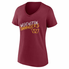 Washington Commanders Women's Hustle Personalized Name & Number V-Neck T-Shirt - Burgundy T-shirts