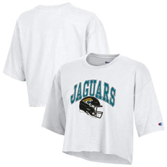 Jacksonville Jaguars Champion Women's Boyfriend Cropped T-Shirt - White T-shirts