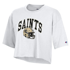 New Orleans Saints Champion Women's Boyfriend Cropped T-Shirt - White T-shirts