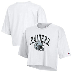 Las Vegas Raiders Champion Women's Boyfriend Cropped T-Shirt - White T-shirts