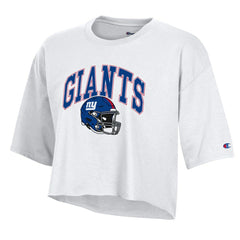 New York Giants Champion Women's Boyfriend Cropped T-Shirt - White T-shirts