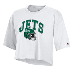 New York Jets Champion Women's Boyfriend Cropped T-Shirt - White T-shirts
