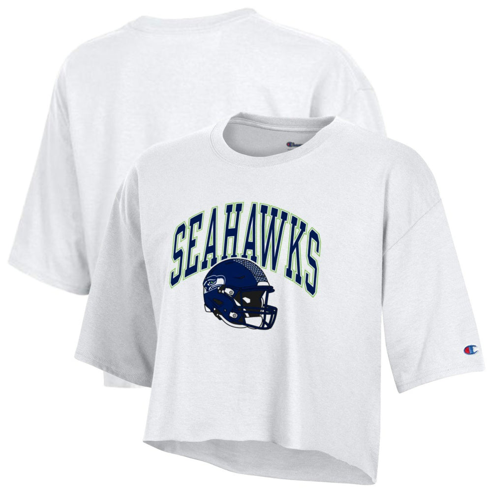 Seattle Seahawks Champion Women's Boyfriend Cropped T-Shirt - White T-shirts