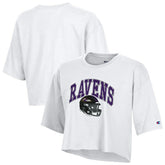Baltimore Ravens Champion Women's Boyfriend Cropped T-Shirt - White T-shirts