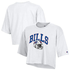 Buffalo Bills Champion Women's Boyfriend Cropped T-Shirt - White T-shirts