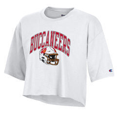 Tampa Bay Buccaneers Champion Women's Boyfriend Cropped T-Shirt - White T-shirts