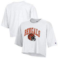 Cincinnati Bengals Champion Women's Boyfriend Cropped T-Shirt - White T-shirts