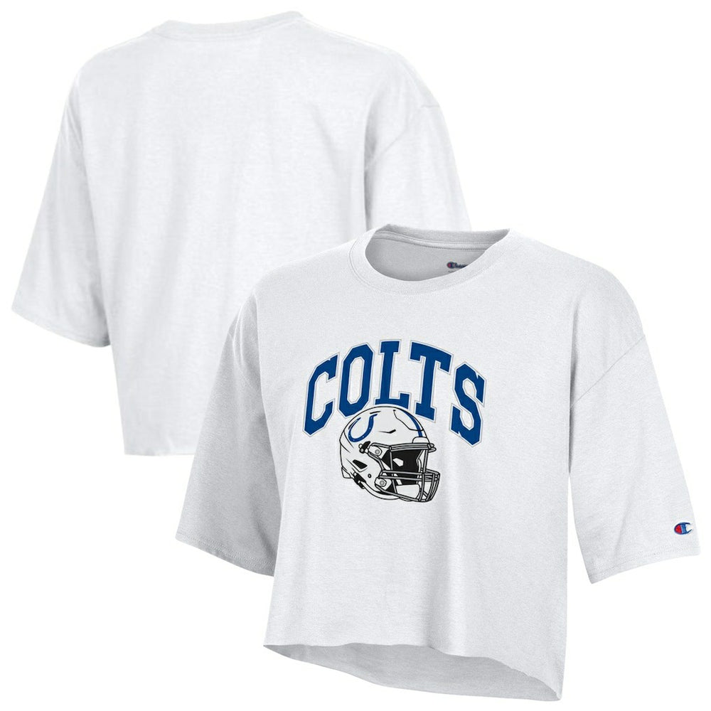 Indianapolis Colts Champion Women's Boyfriend Cropped T-Shirt - White T-shirts