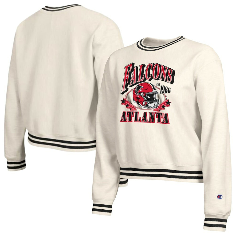 Atlanta Falcons Champion Women's Reverse Weave Fleece Sweatshirt - Cream Sweatshirts