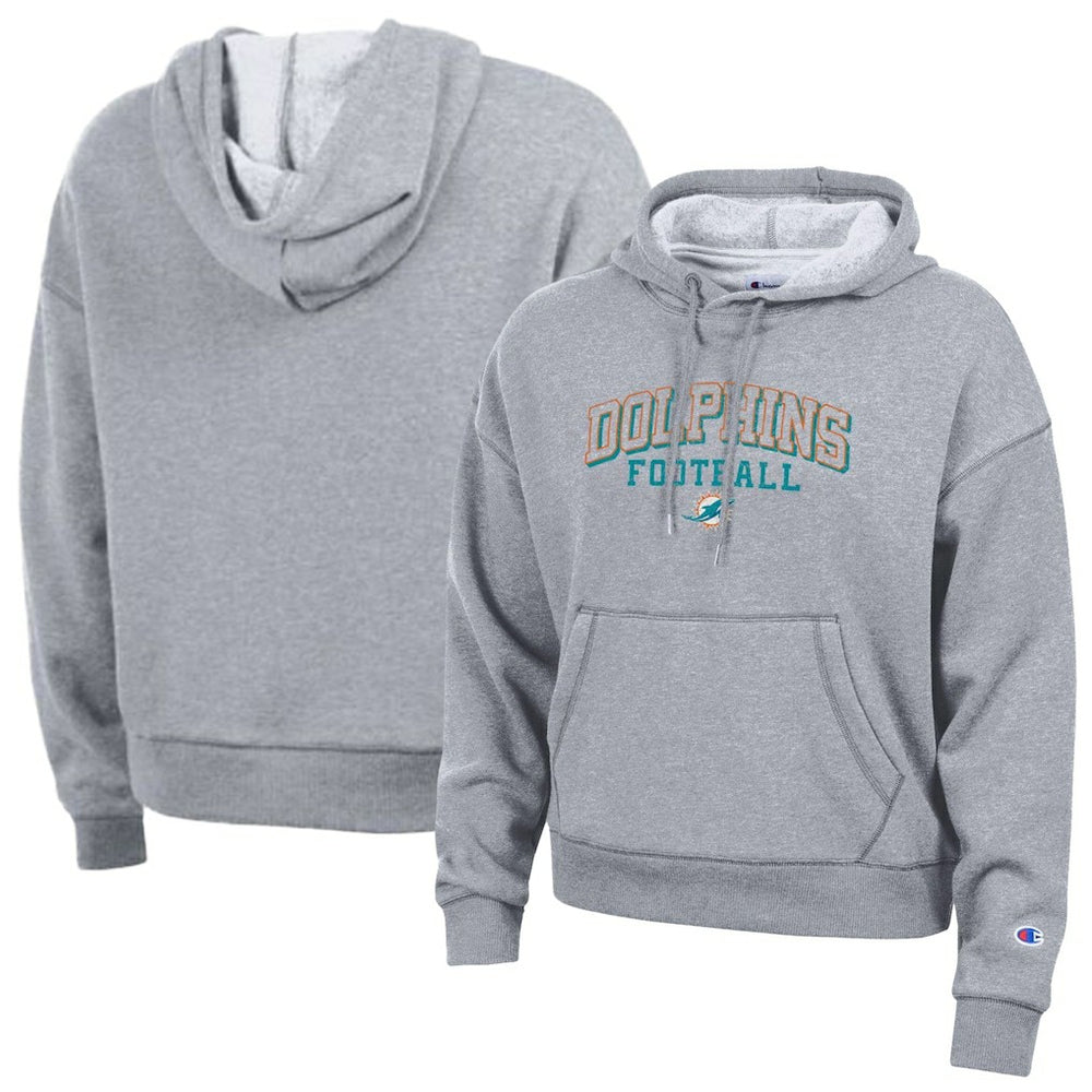 Miami Dolphins Champion Women's Triumph Tri-Blend Hoodie - Gray Hoodies