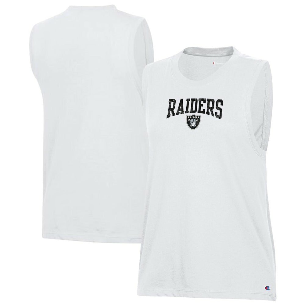 Las Vegas Raiders Champion Women's Muscle Tank Top - White Tops