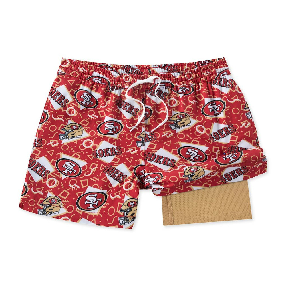 San Francisco 49ers Chubbies Game Day Fit Classic Lined Swim Trunks - Red