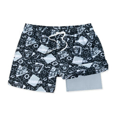 Las Vegas Raiders Chubbies Game Day Fit Classic Lined Swim Trunks - Black