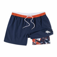 Denver Broncos Chubbies The Secret Lined Swim Trunks - Navy