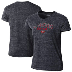 San Francisco 49ers Champion Women's Triumph Tri-Blend V-Neck T-Shirt - Black T-shirts