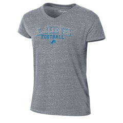 Detroit Lions Champion Women's Triumph Tri-Blend V-Neck T-Shirt - Heather Gray T-shirts
