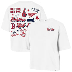 Boston Red Sox '47 Women's Collage Script Reed City T-Shirt - White T-shirts