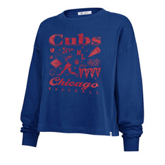 Chicago Cubs '47 Women's Team Collage Sydney Long Sleeve T-Shirt - Royal T-shirts