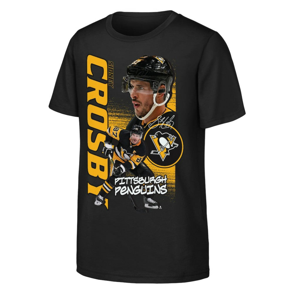 Sidney Crosby Pittsburgh Penguins Outerstuff Youth Playmaker T-Shirt - Black | US 203700971