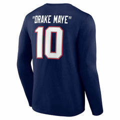 Drake Maye New England Patriots Nickname Long Sleeve T-Shirt - Navy T-shirts