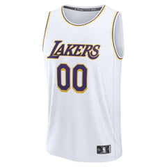 Los Angeles Lakers Fast Break Custom Replica Jersey Association Edition White - Fanatics
