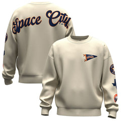 Houston Astros Fanatics Unisex Spirit Jersey Fleece Crewneck Pennant Sweatshirt - Tan Jerseys
